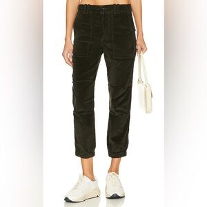 Citizen’s of Humanity Women’s Agni Utility Pant Crop Seaweed Green Corduroy USA